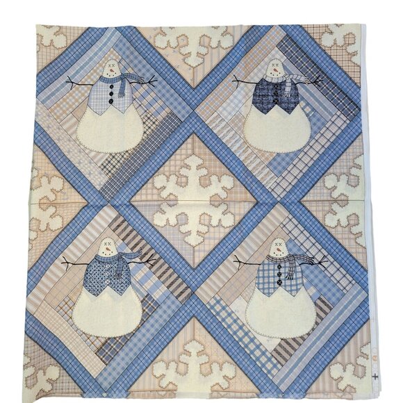 Snowman Snowflake Quilt Fabric Leslie Beck Cranston VIP 100% Cotton 1 1/3 Yards - Picture 1 of 4